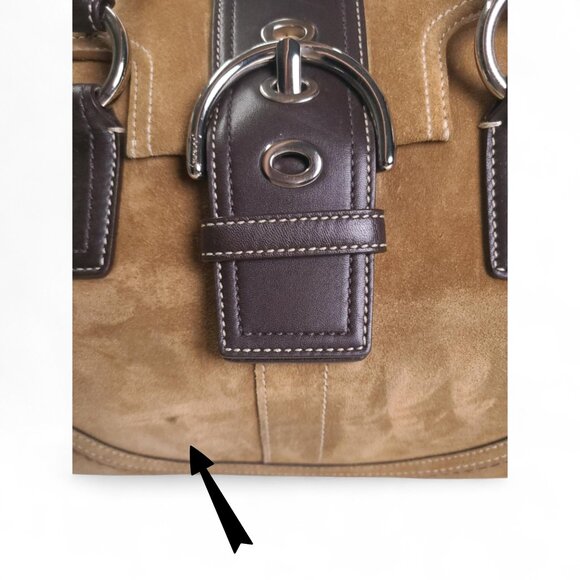 COACH Soho Suede Y2K Satchel in tan/brown - Picture 7 of 10